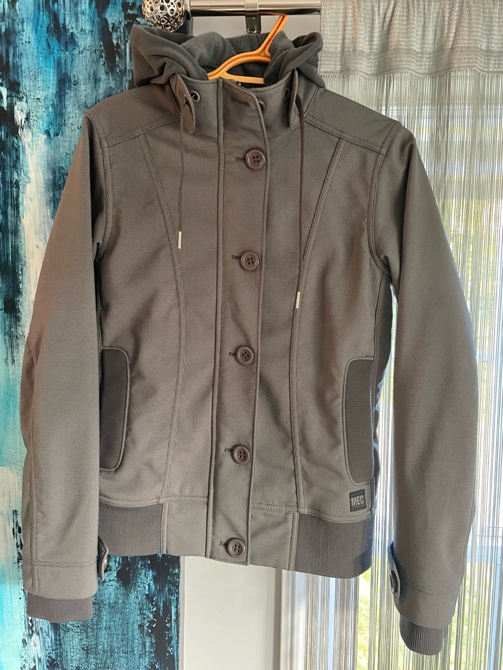 MEC Women's Hooded Bomber Jacket in Charcoal Gray